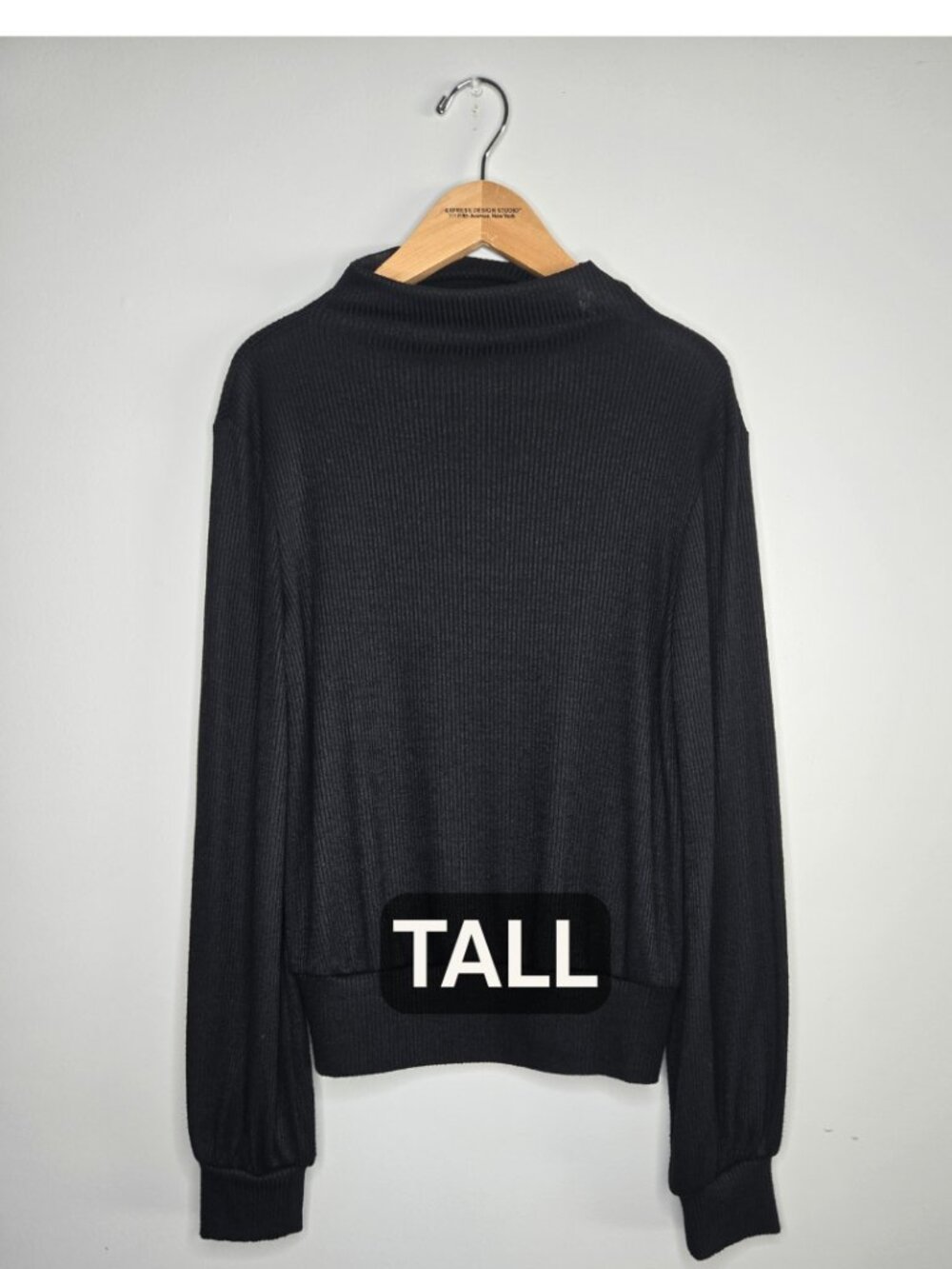 Gap Ribbed Mock Neck Sweater Black Tall M